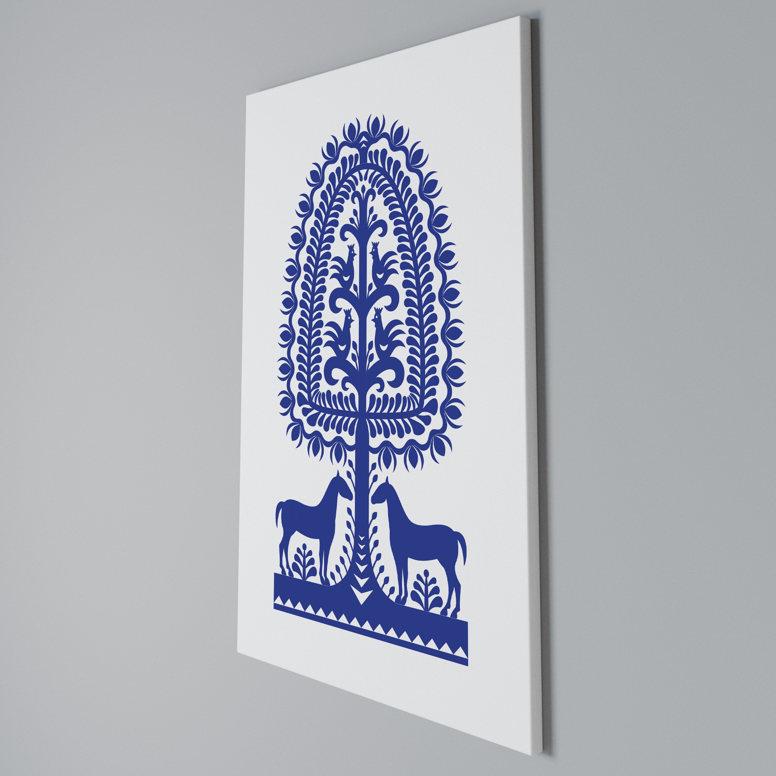 POLISH FOLK ART Cuadro en lienzo vertical