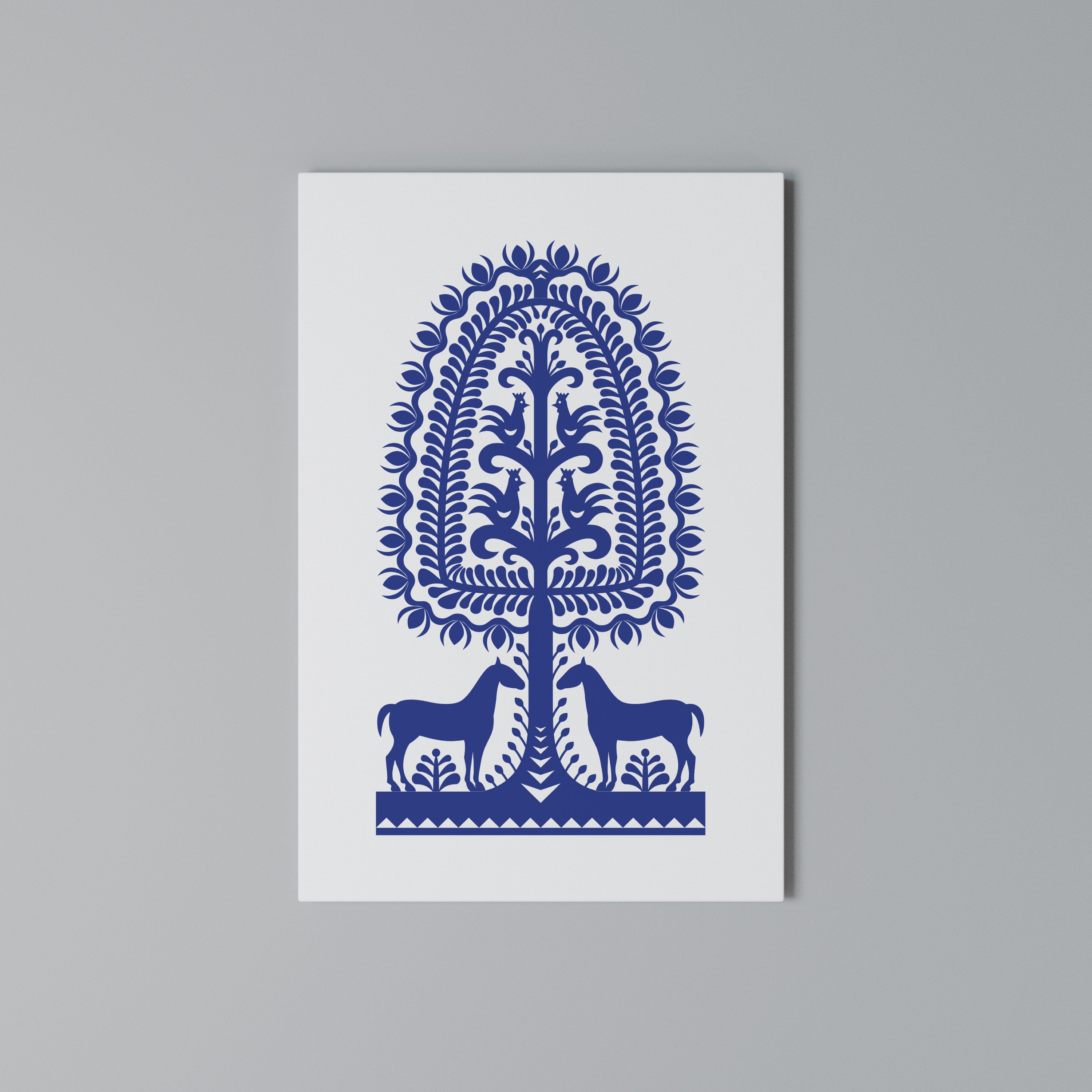 POLISH FOLK ART Cuadro en lienzo vertical
