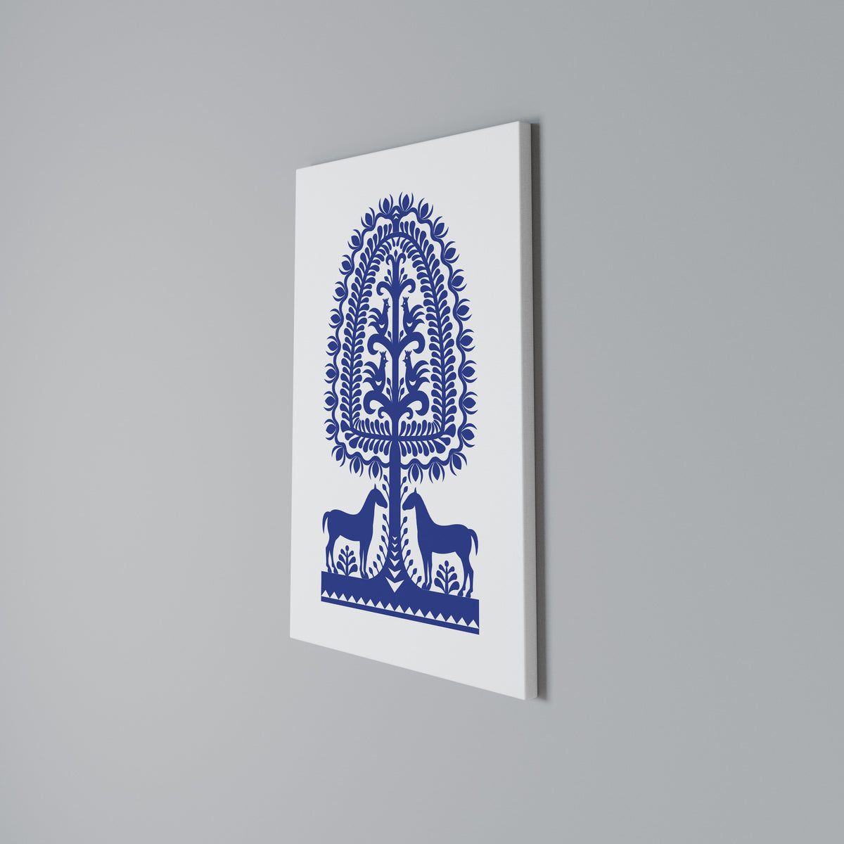 POLISH FOLK ART Quadro em tela vertical