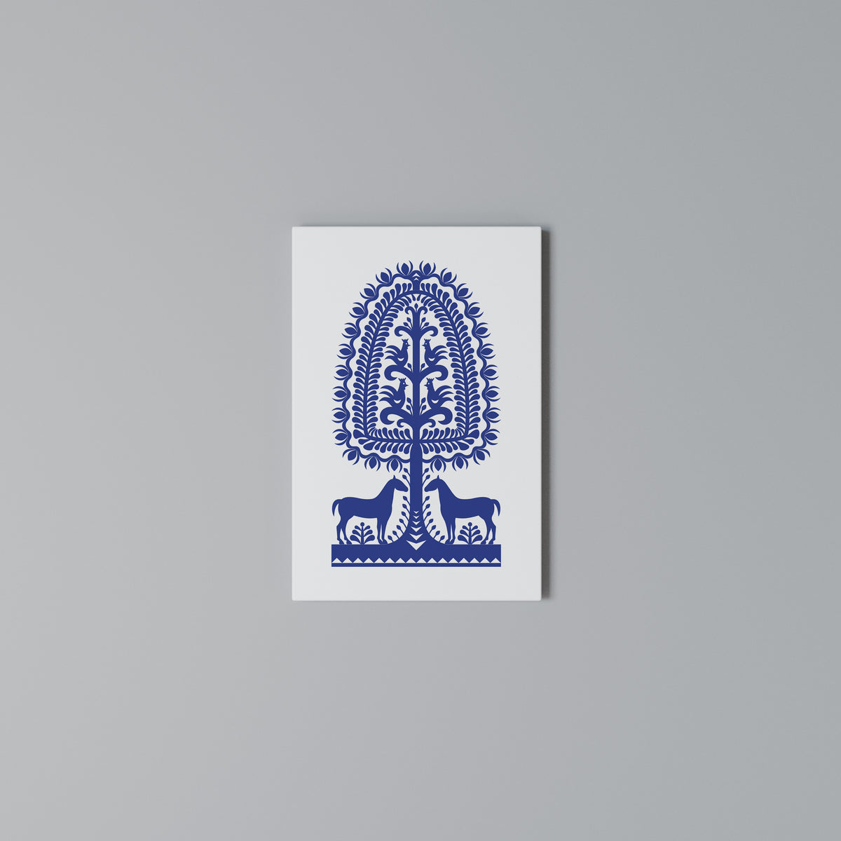 POLISH FOLK ART Quadro em tela vertical