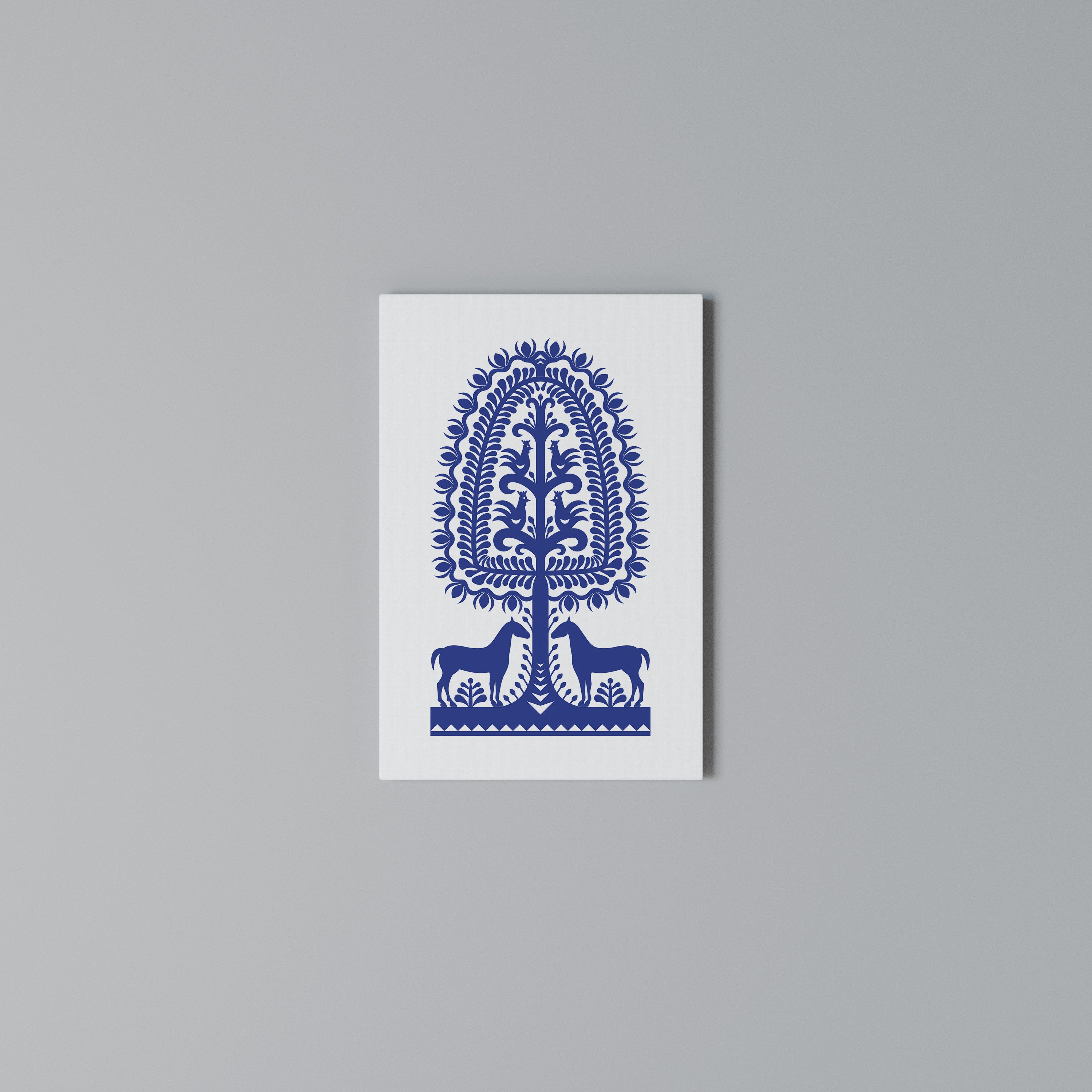 POLISH FOLK ART Cuadro en lienzo vertical