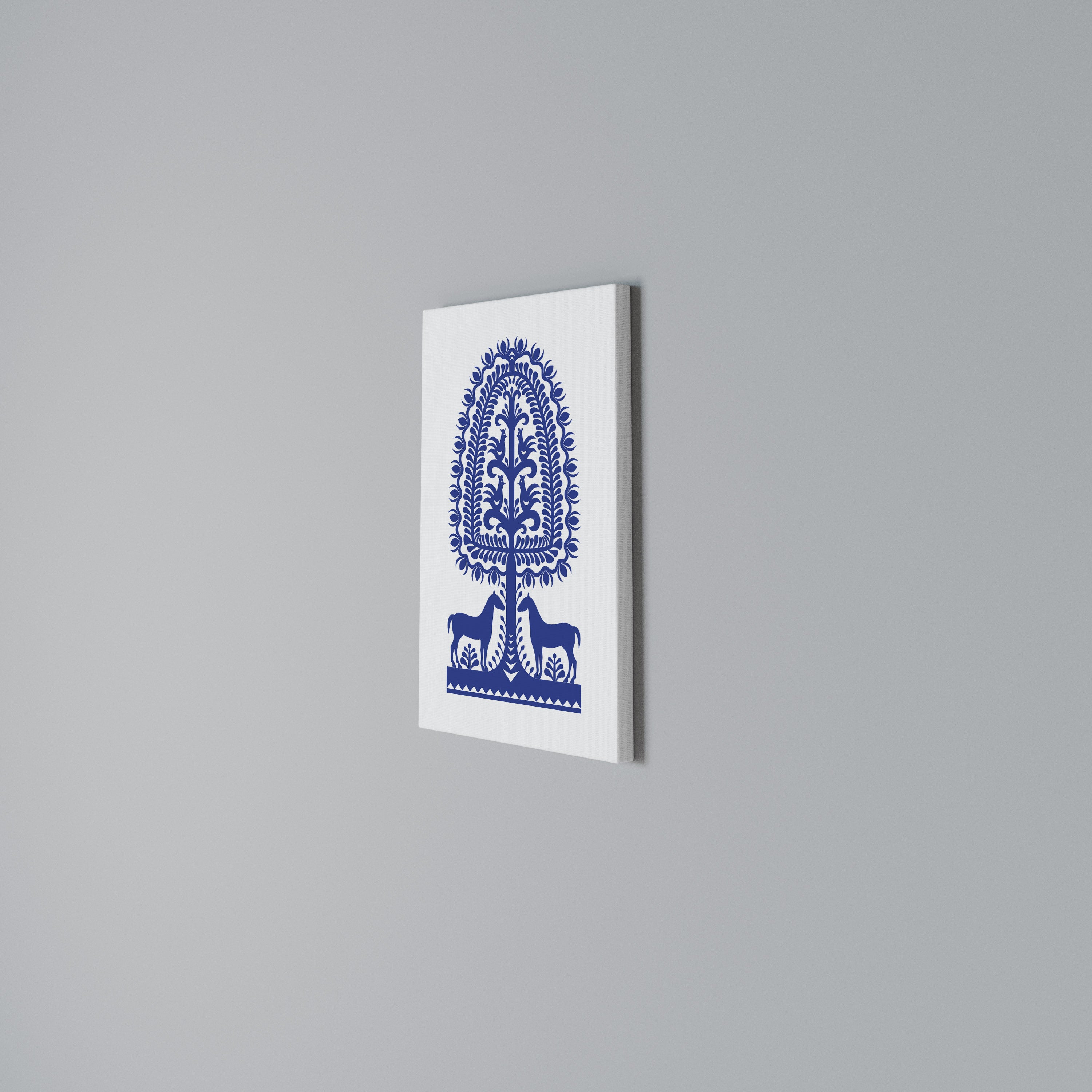 POLISH FOLK ART Cuadro en lienzo vertical