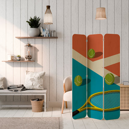 TENNIS ESSENTIALS 3-Panel Plywood Room Divider