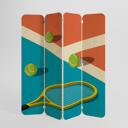 TENNIS ESSENTIALS 4-Panel Plywood Room Divider