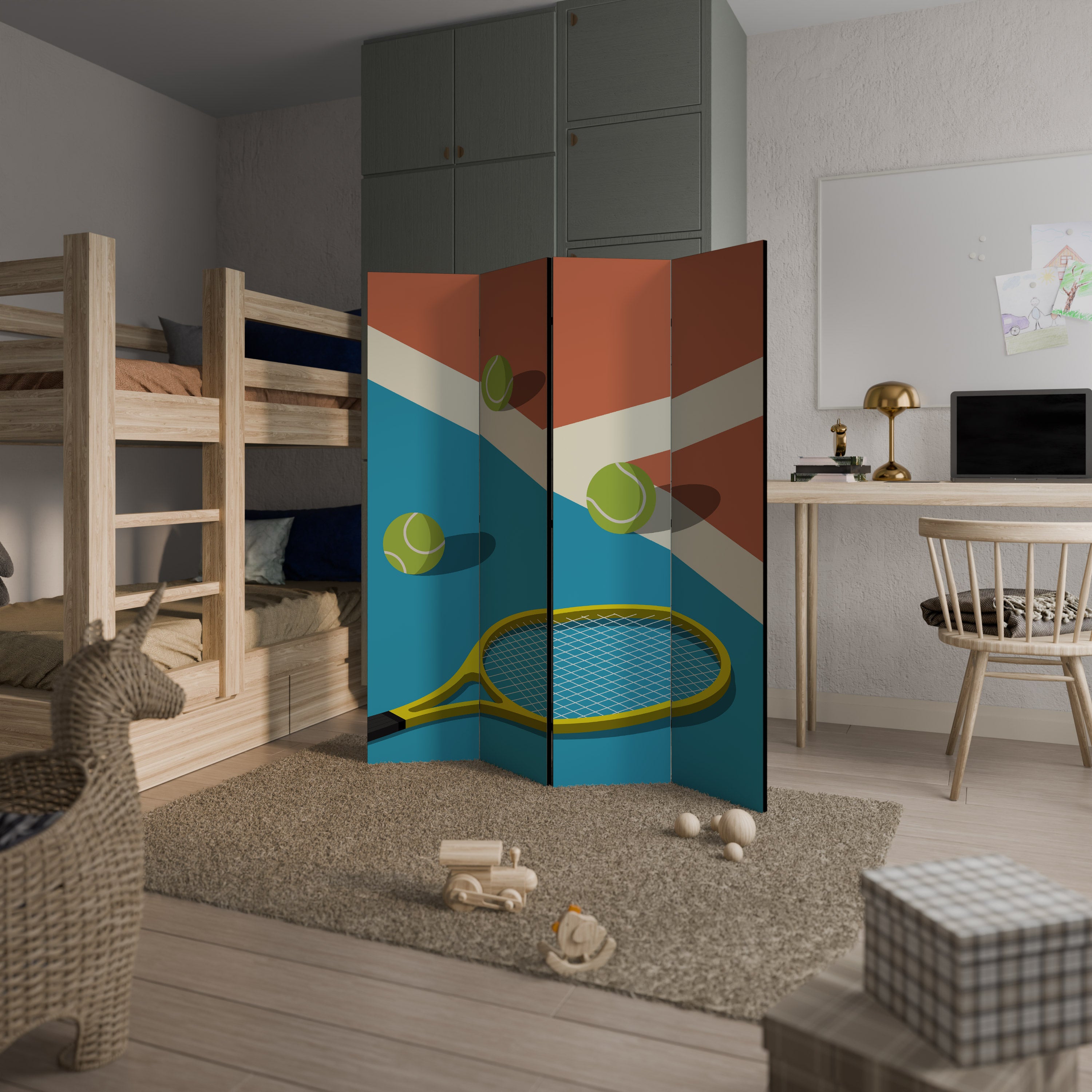 TENNIS ESSENTIALS Rumsavdelare 4 paneler