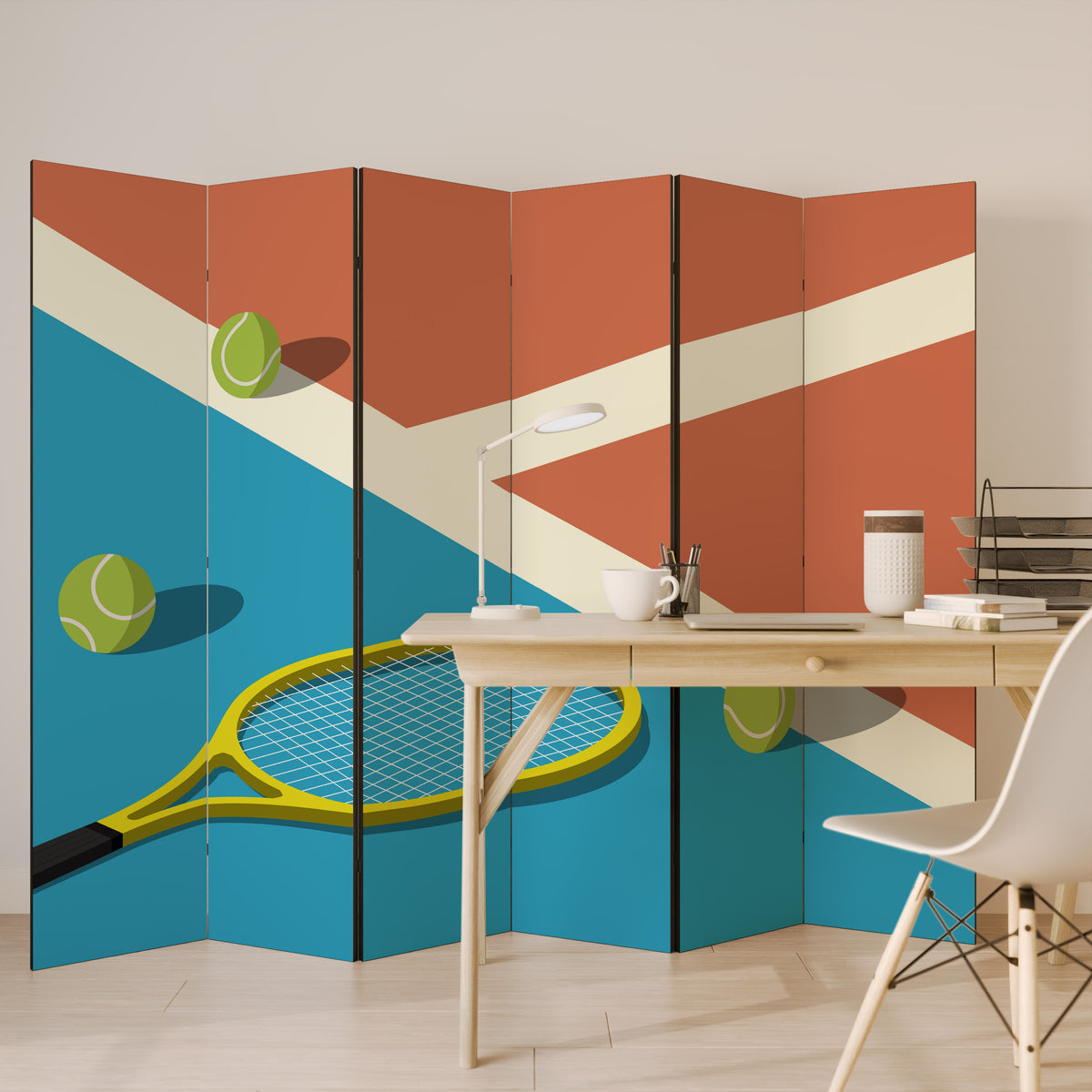 TENNIS ESSENTIALS 6-Panel Room Divider