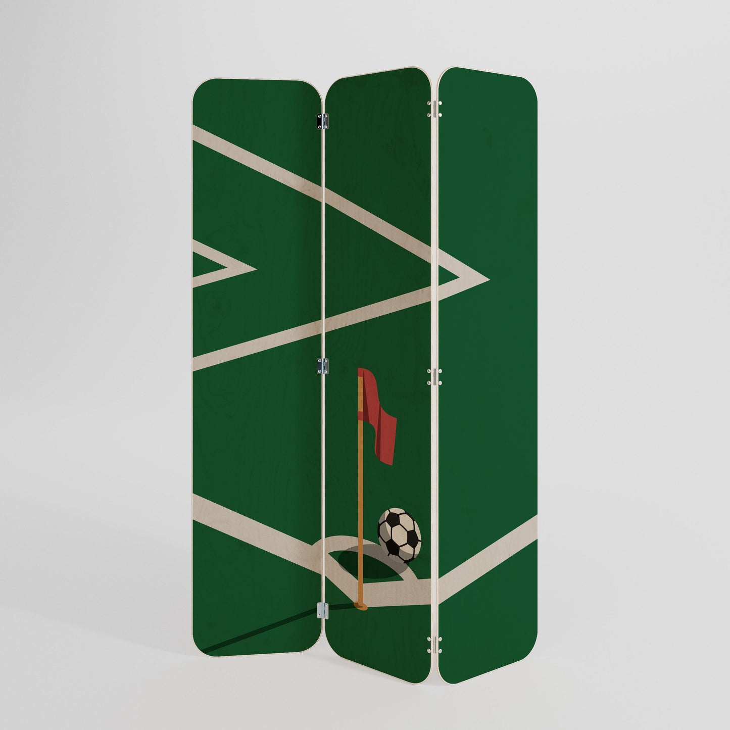 FOOTBALL ACTION 3-Panel Plywood Room Divider