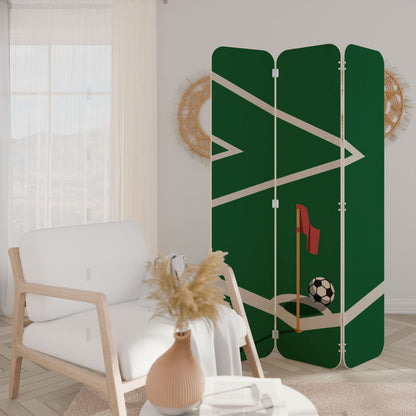 FOOTBALL ACTION 3-Panel Plywood Room Divider