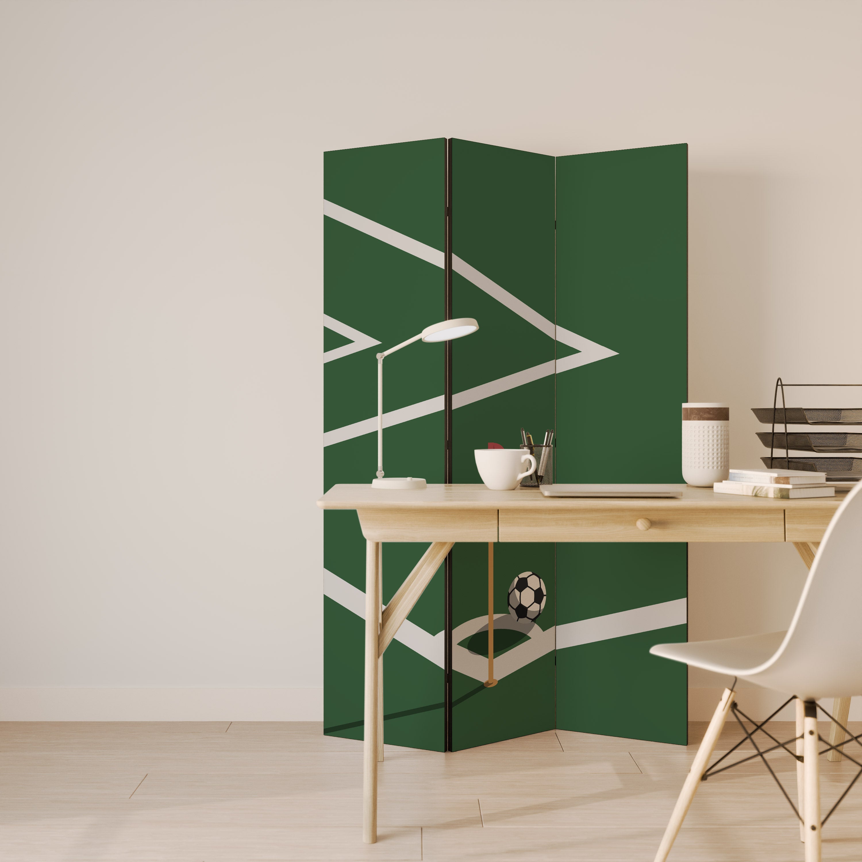 FOOTBALL ACTION 3-Panel Room Divider