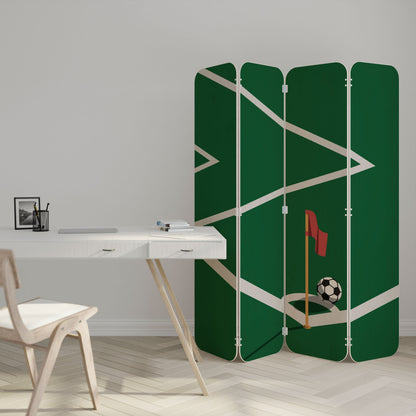 FOOTBALL ACTION 4-Panel Plywood Room Divider