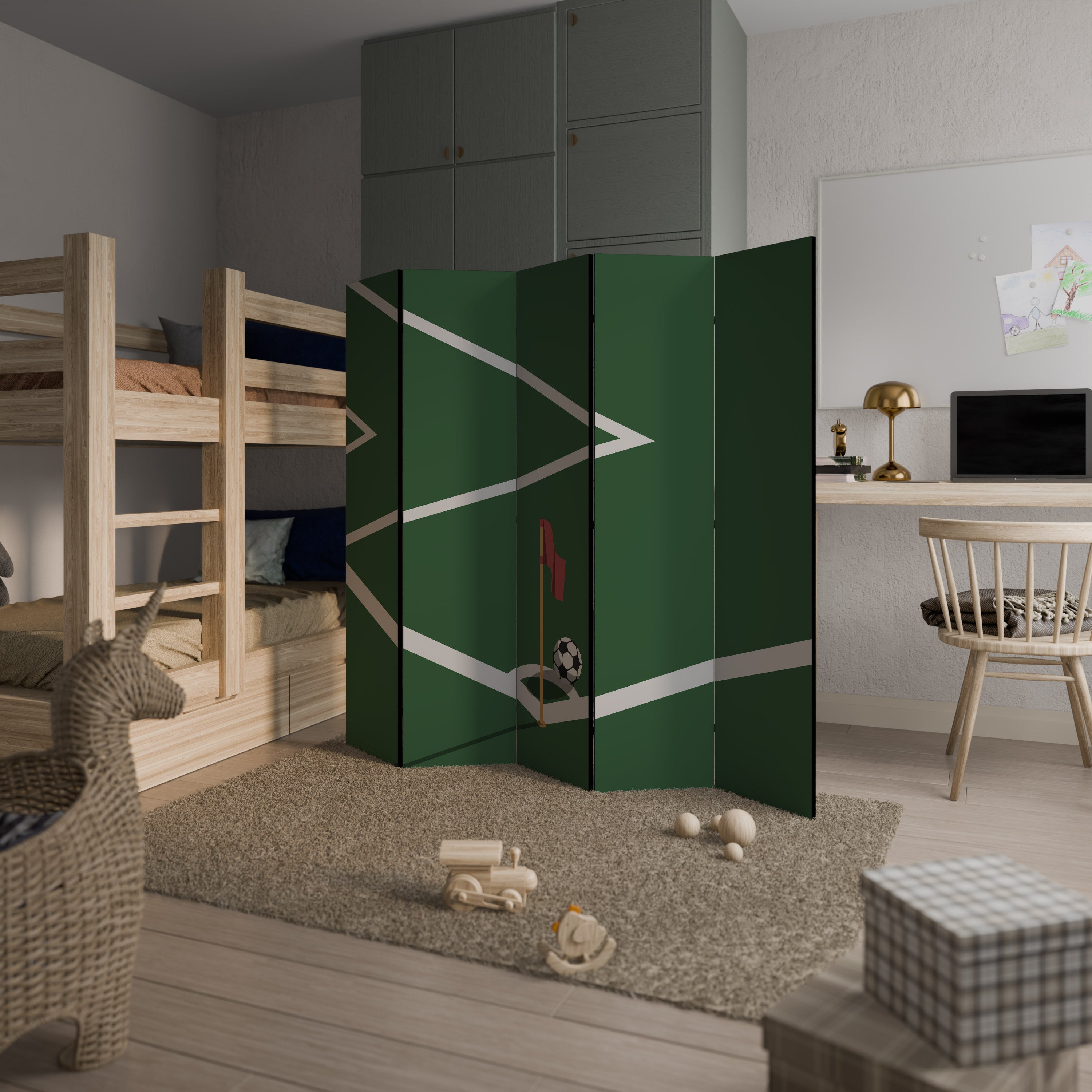 FOOTBALL ACTION Biombo de 5 paneles