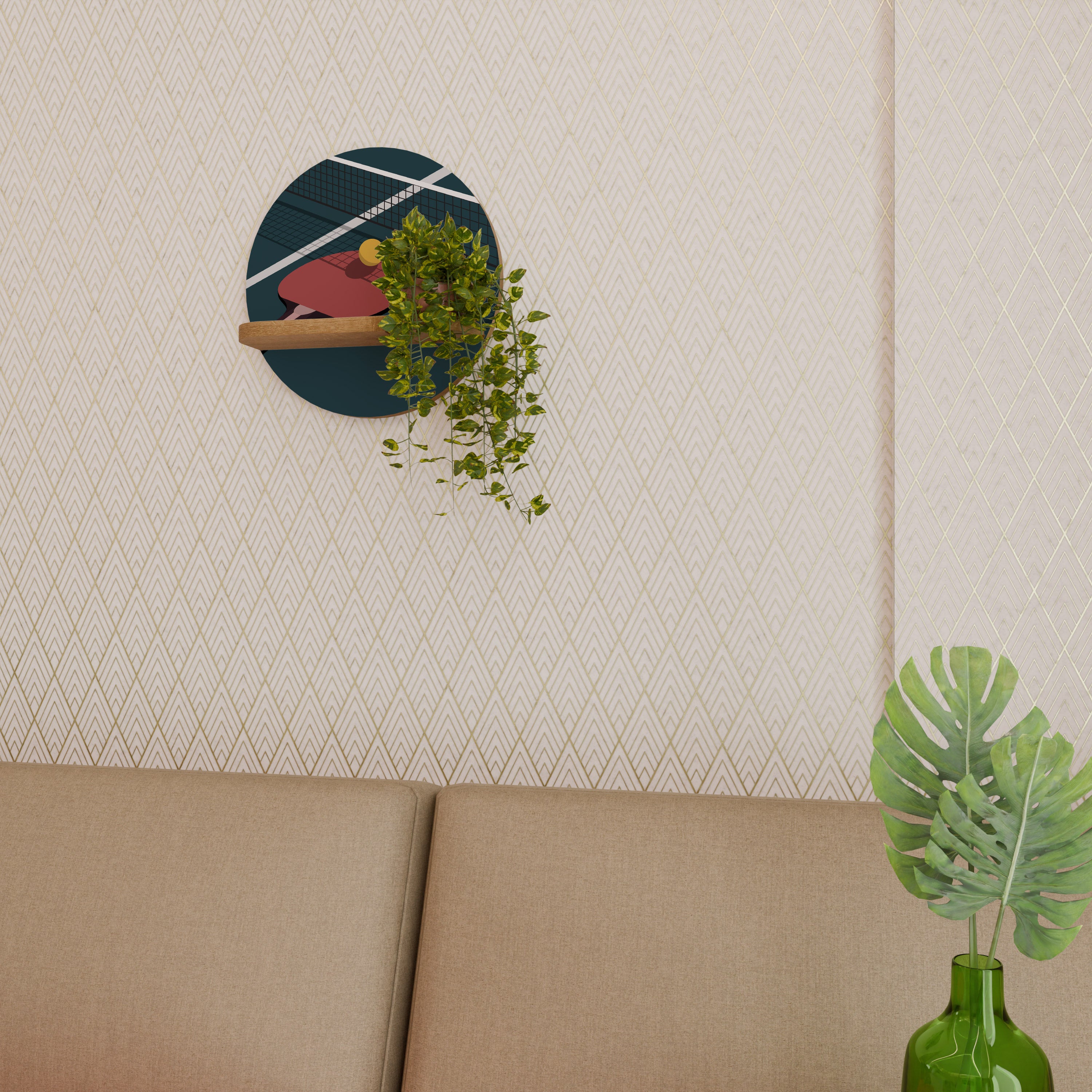 PING- PONG GAME Decorative Art Shelf