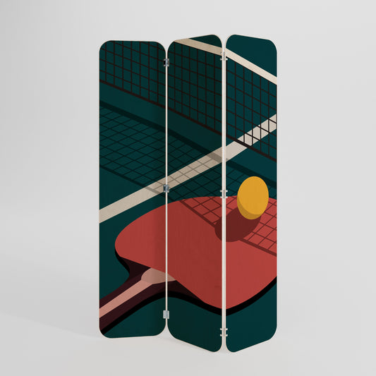 PING- PONG GAME 3-Panel Plywood Room Divider