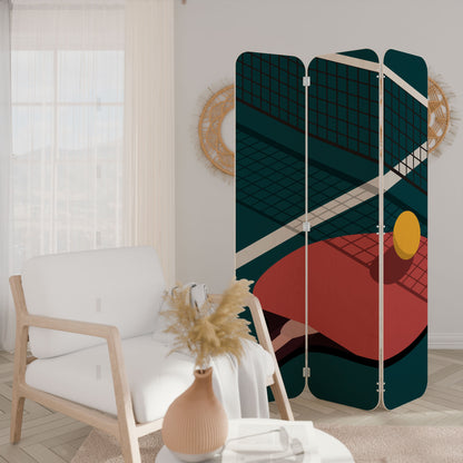 PING- PONG GAME 3-Panel Plywood Room Divider