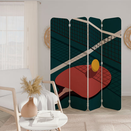 PING- PONG GAME 4-Panel Plywood Room Divider