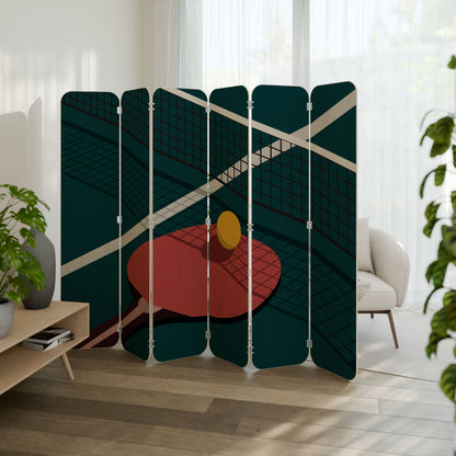 PING- PONG GAME 6-Panel Plywood Room Divider