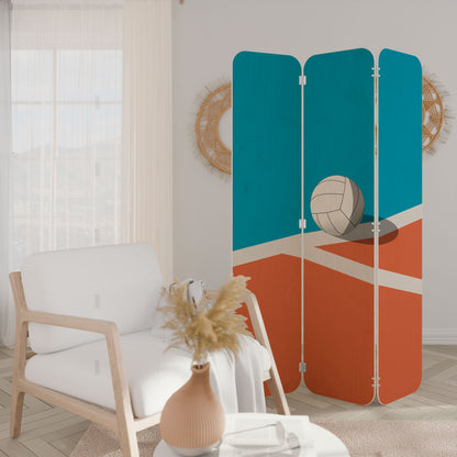 VOLLEYBALL TIME 3-Panel Plywood Room Divider