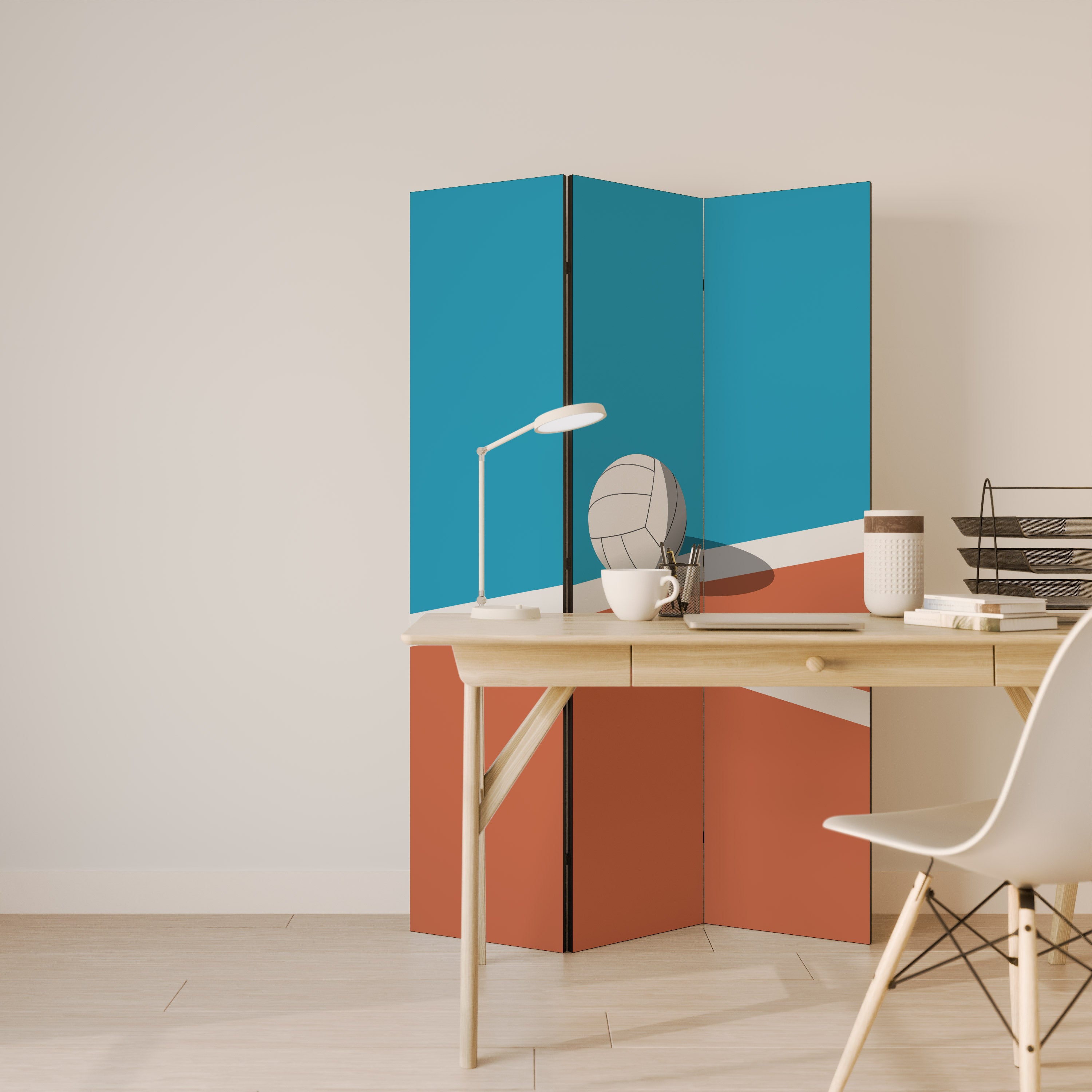 VOLLEYBALL TIME 3-Panel Room Divider