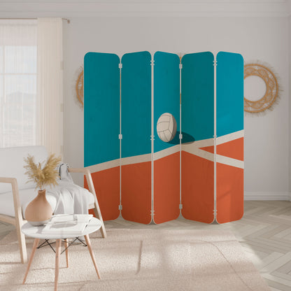 VOLLEYBALL TIME 5-Panel Plywood Room Divider