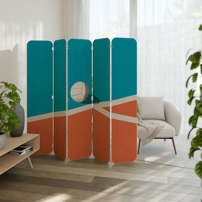 VOLLEYBALL TIME 5-Panel Plywood Room Divider