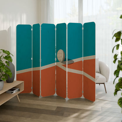 VOLLEYBALL TIME 6-Panel Plywood Room Divider