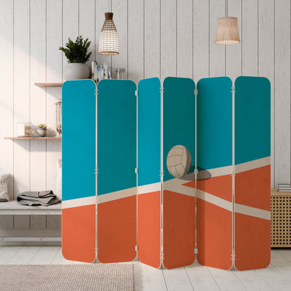 VOLLEYBALL TIME 6-Panel Plywood Room Divider