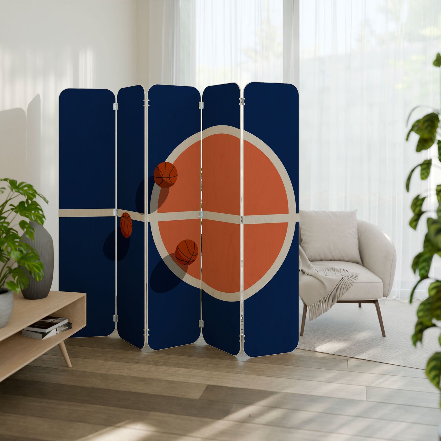 BASKETBALL CHALLENGE 5-Panel Plywood Room Divider