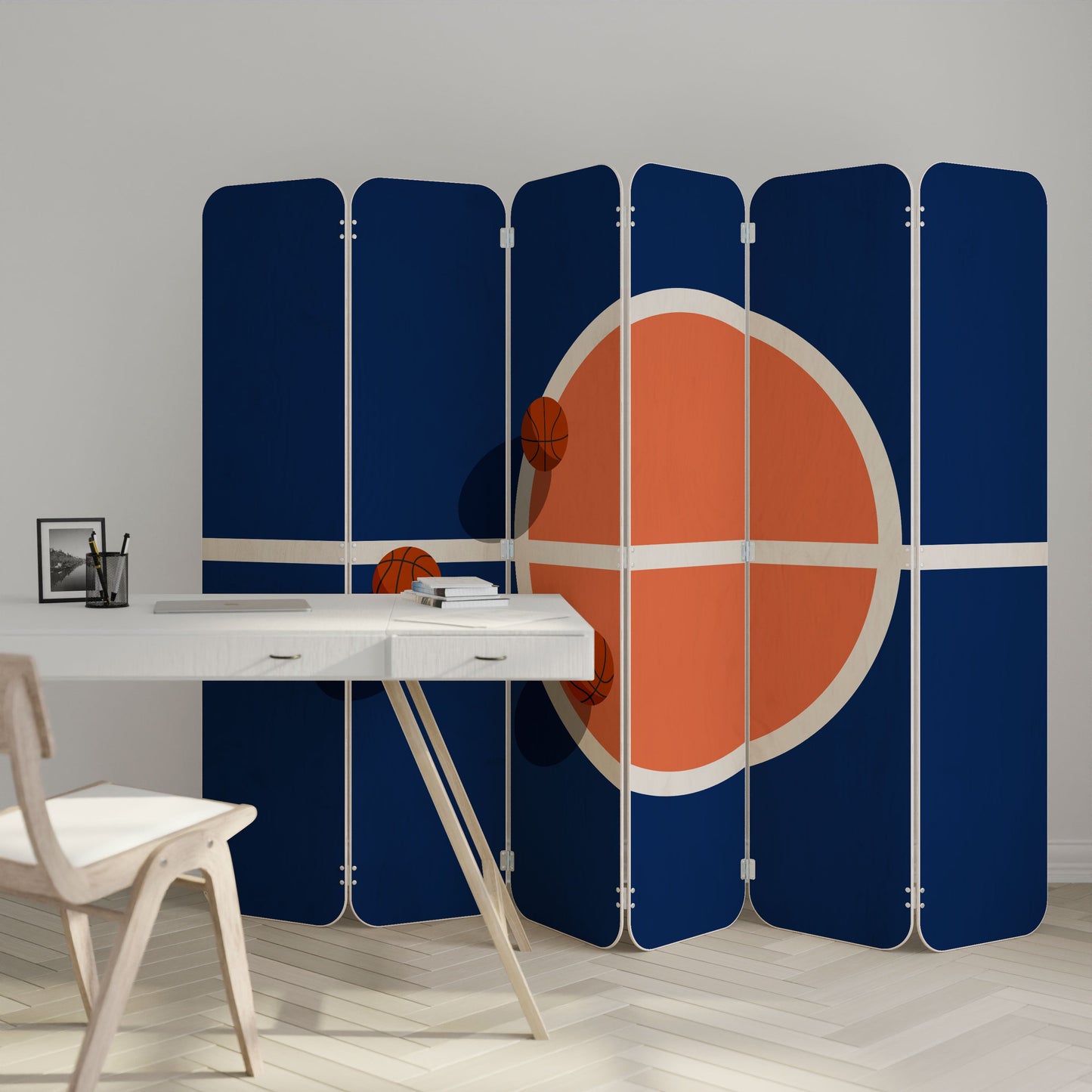 BASKETBALL CHALLENGE 6-Panel Plywood Room Divider