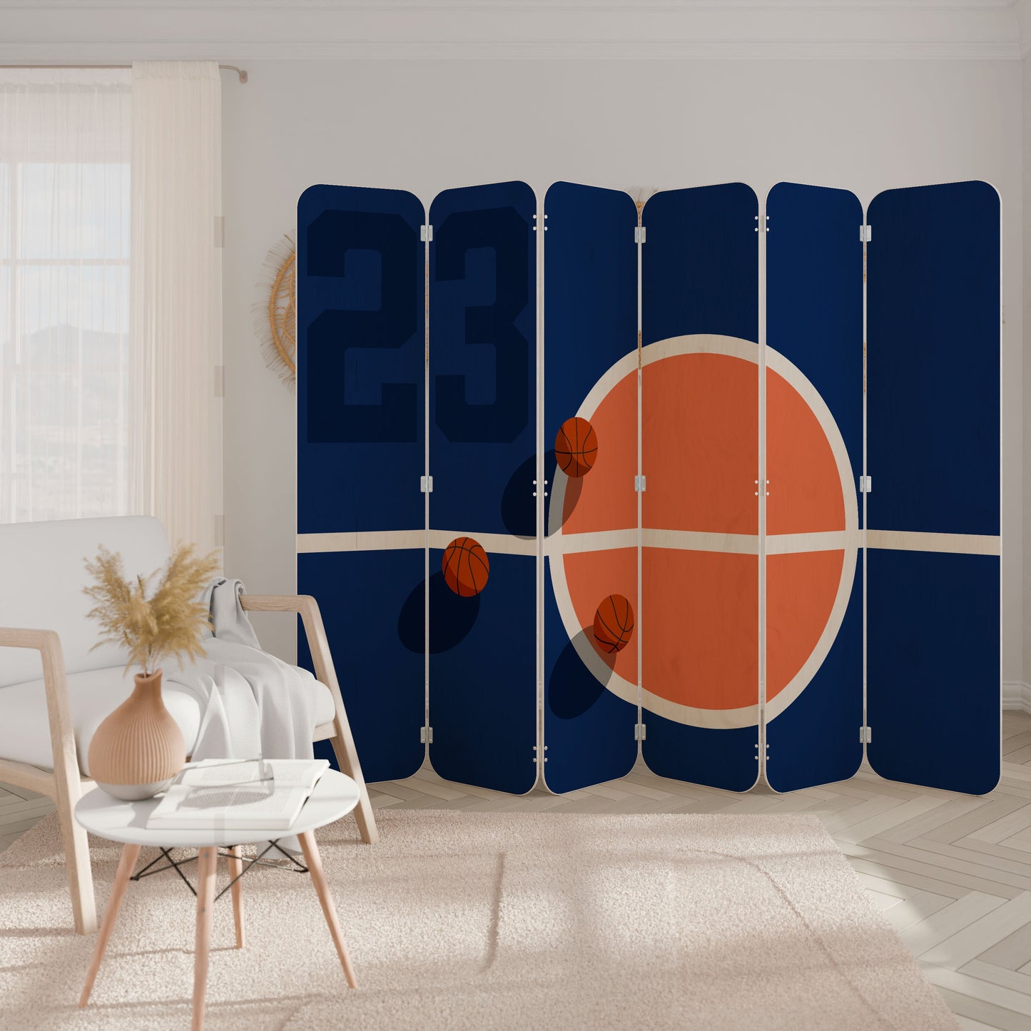 FAMOUS NUMBER 23 6-Panel Plywood Room Divider