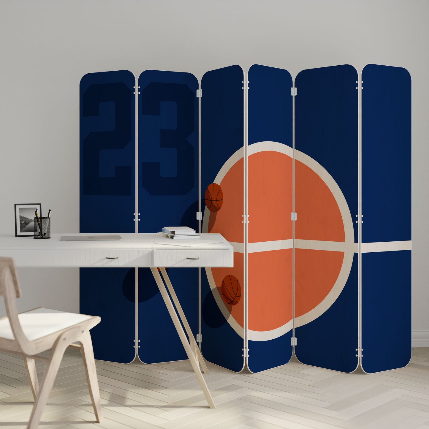 FAMOUS NUMBER 23 6-Panel Plywood Room Divider