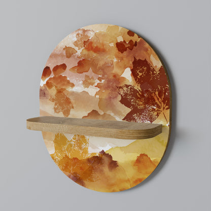 TRACES OF AUTUMN Oval Art Shelf In Oak Effect