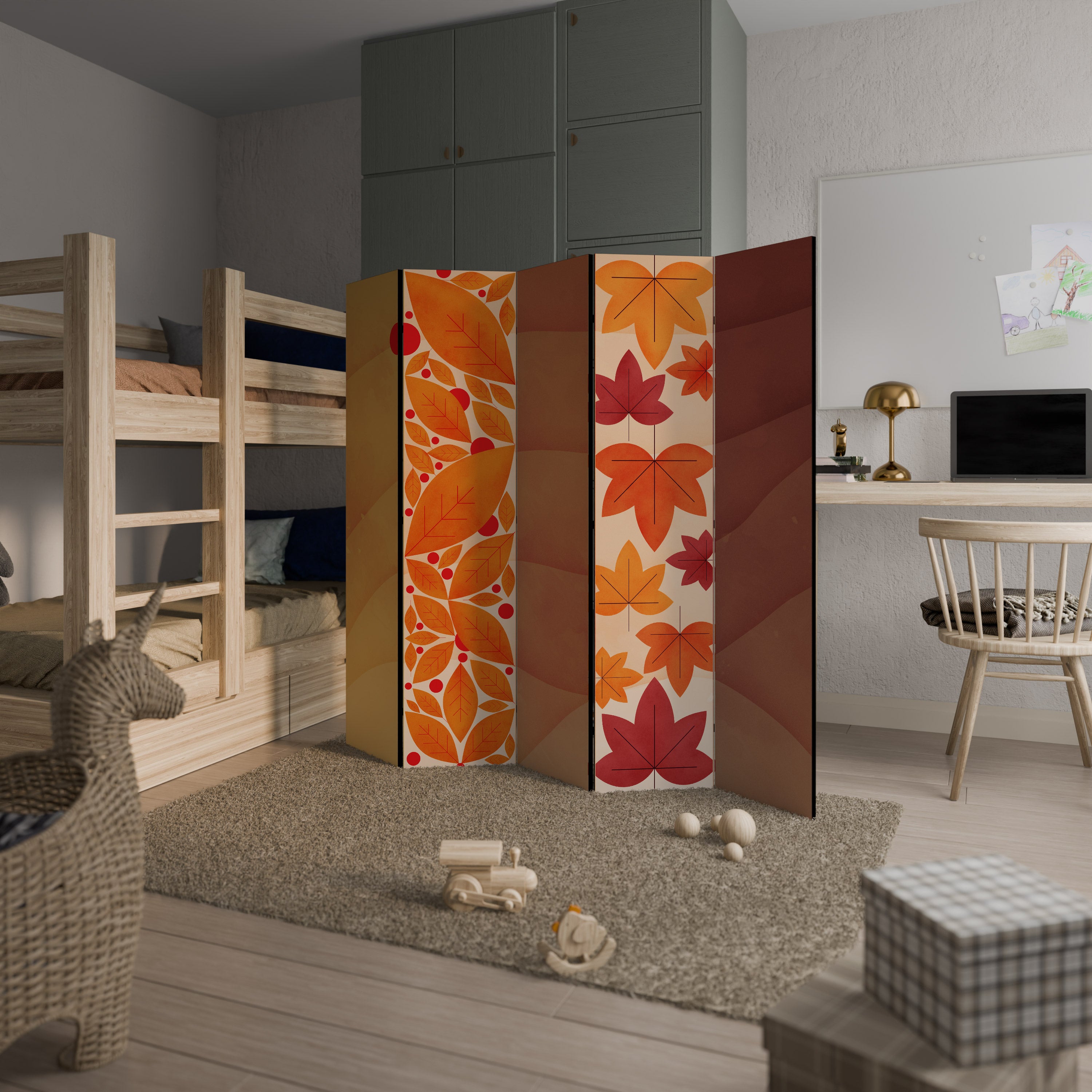 VIBRANT FALL FOLIAGE 5-Panel Room Divider
