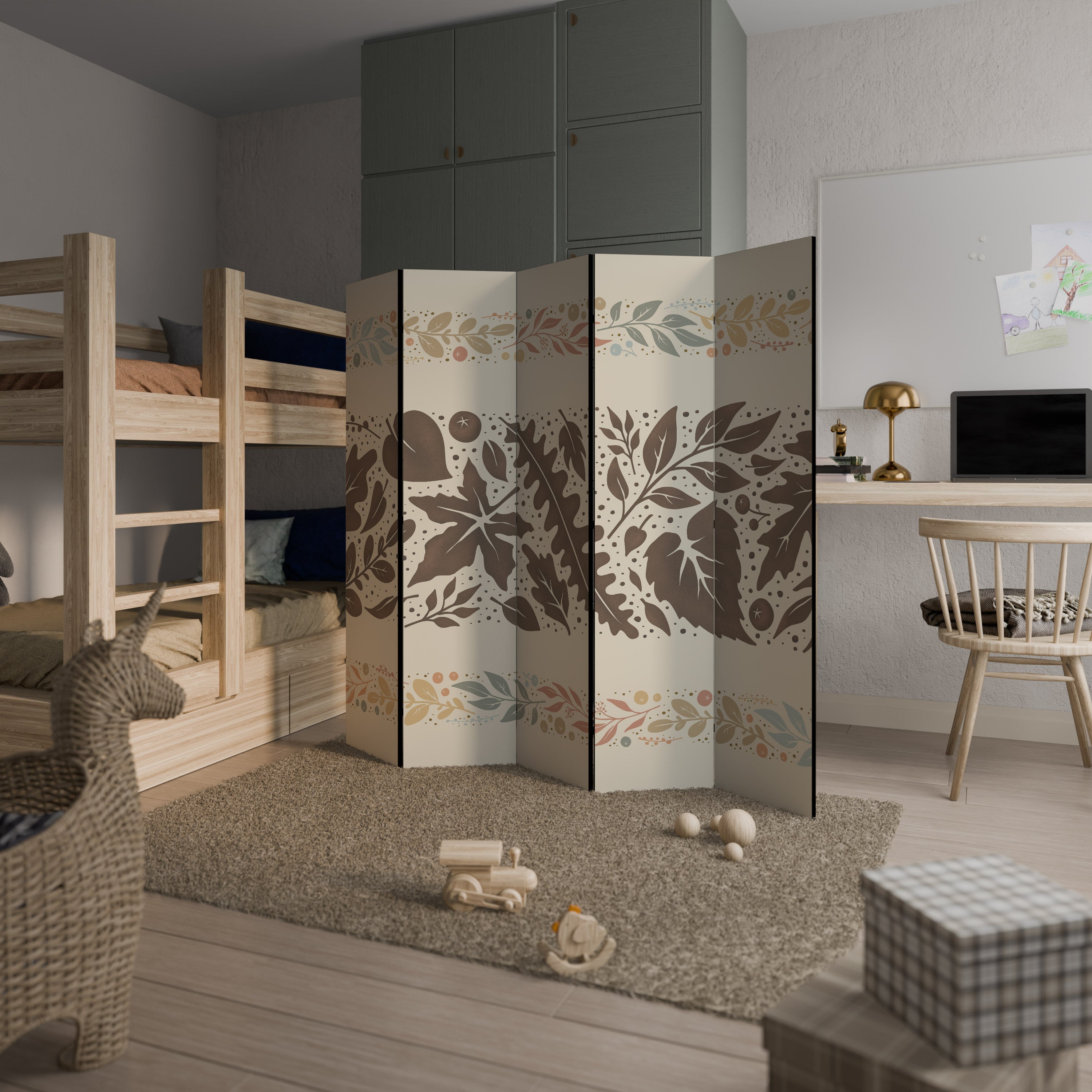 FOLIAGE ROWS Biombo de 5 paneles