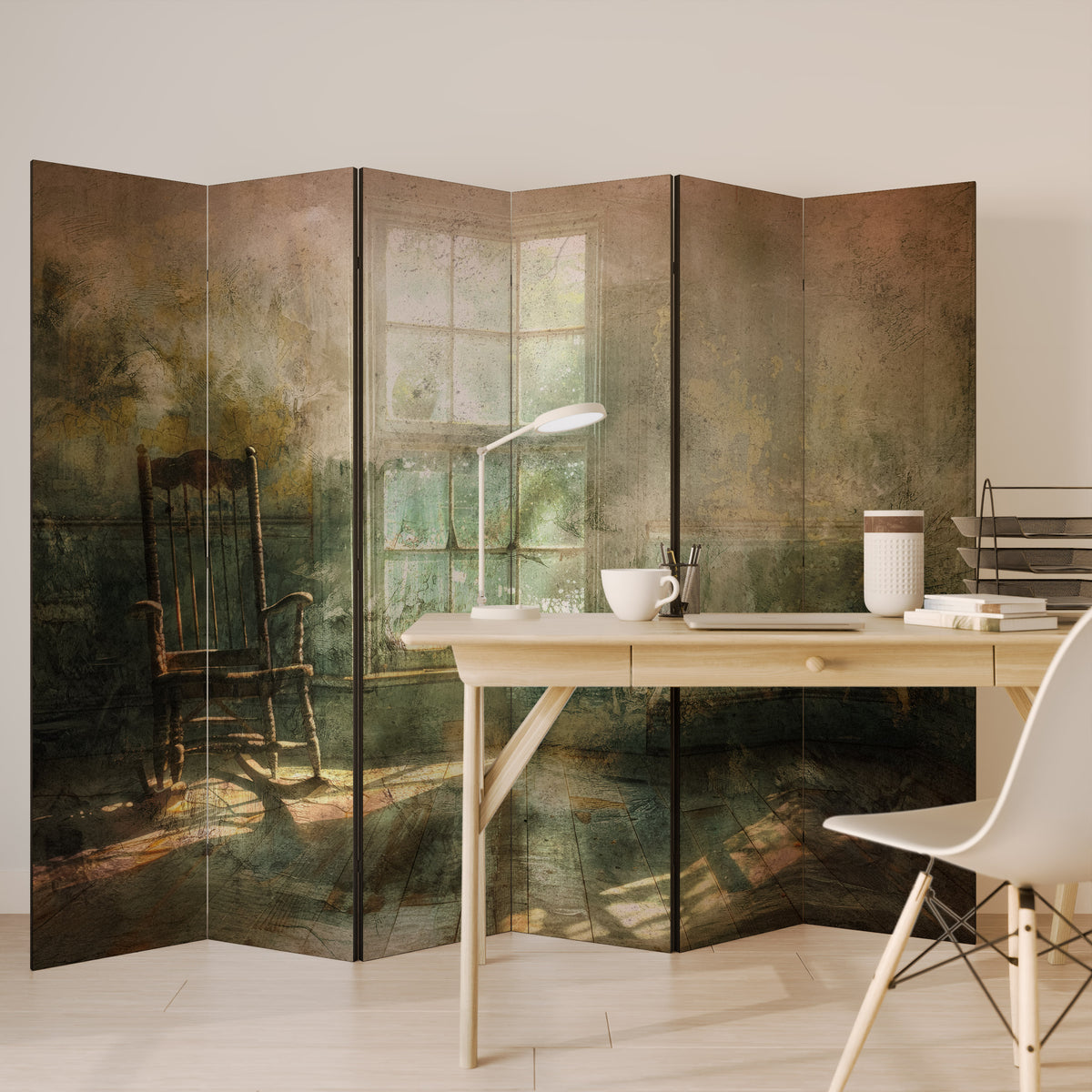 SUNLIT STILLNESS 6-Panel Room Divider