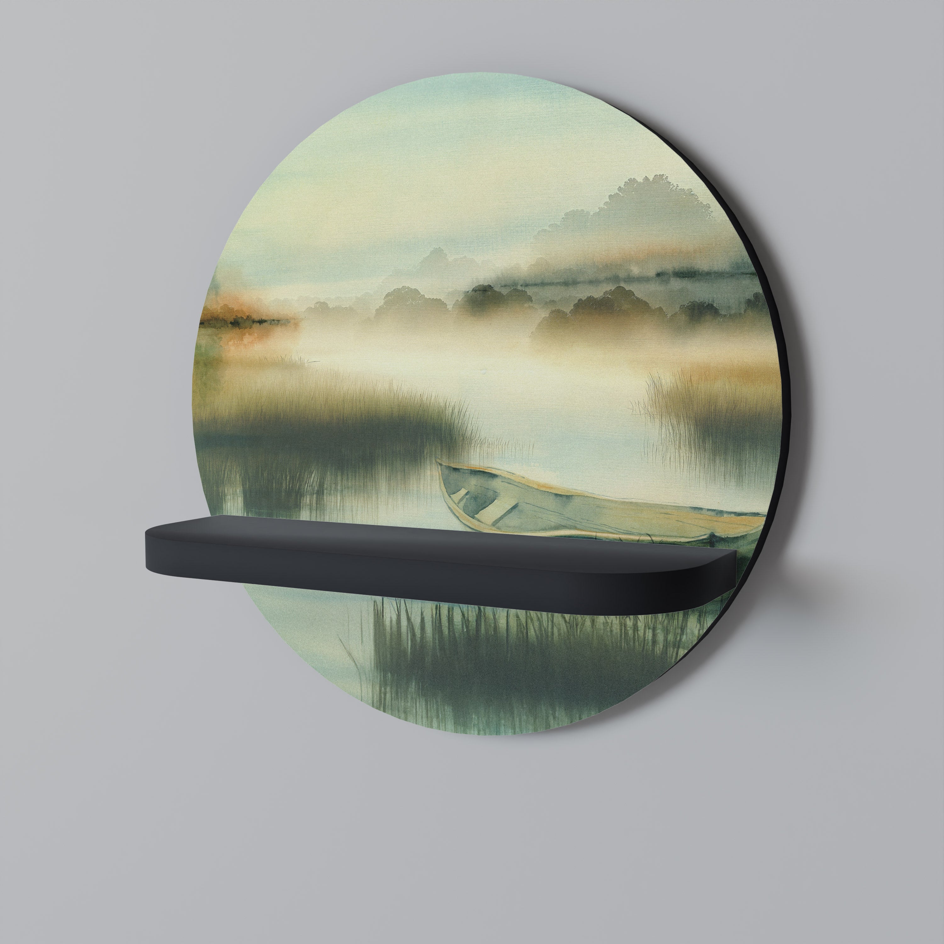 MORNING BY THE LAKE Decorative Art Shelf