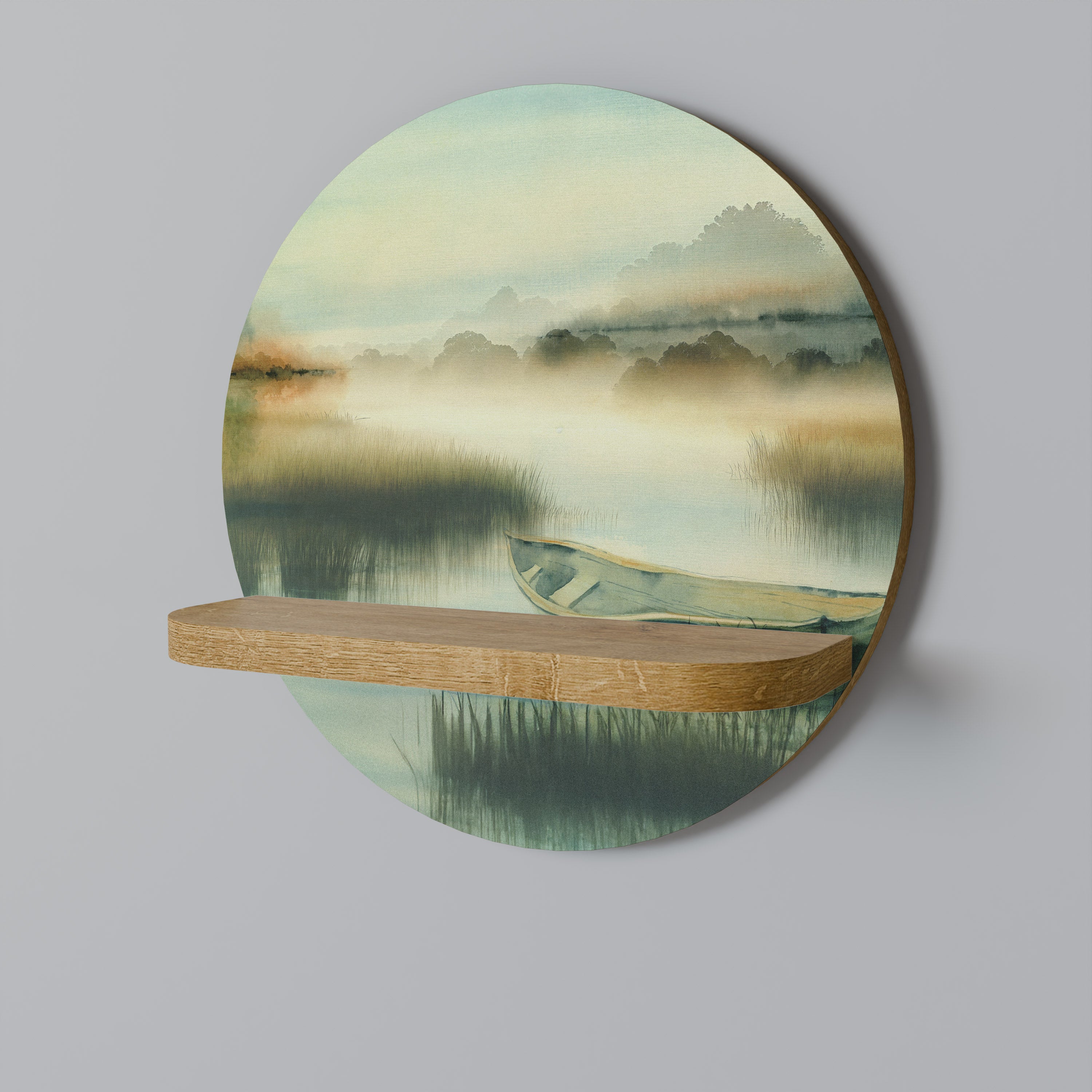 MORNING BY THE LAKE Decorative Art Shelf