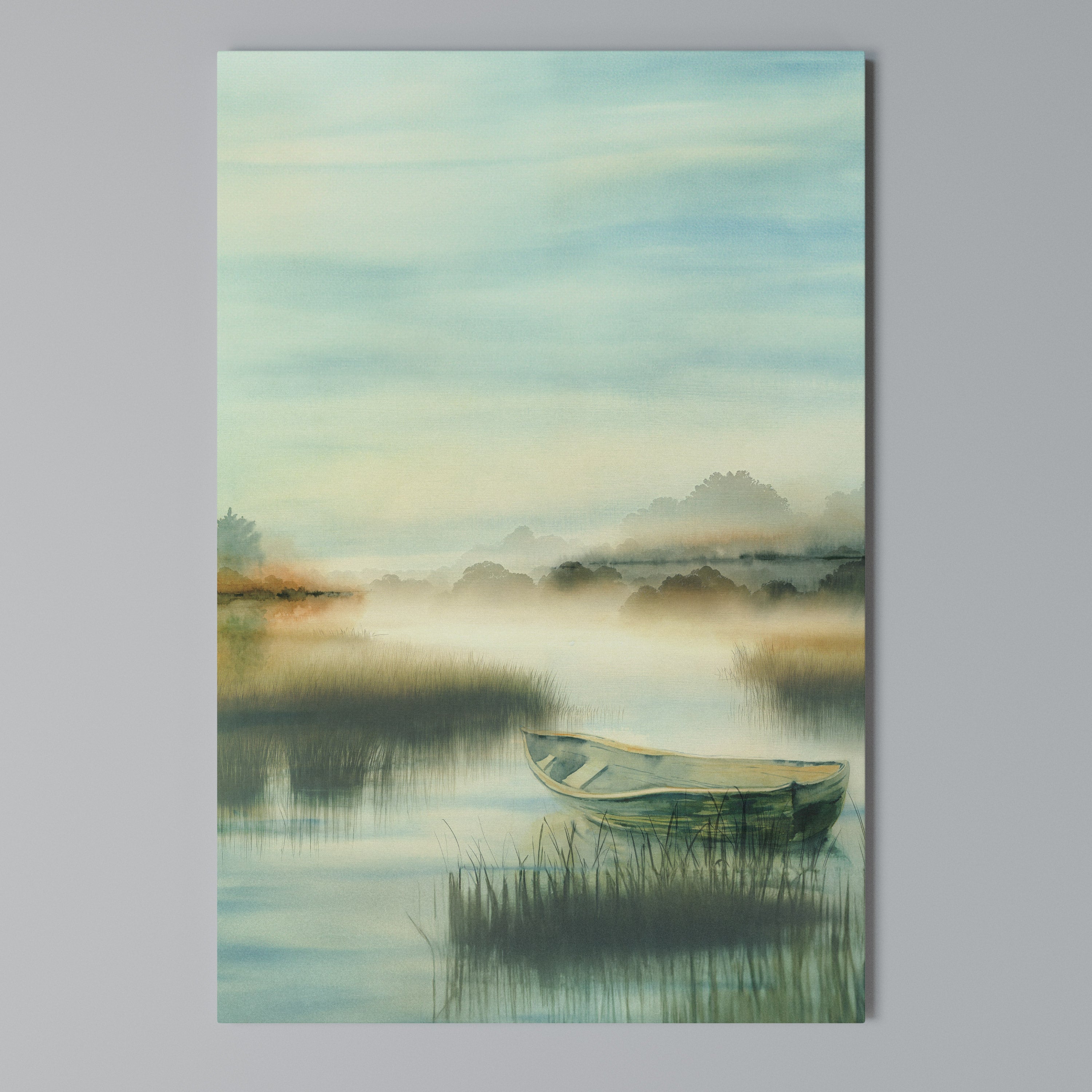 MORNING BY THE LAKE Cuadro en lienzo vertical