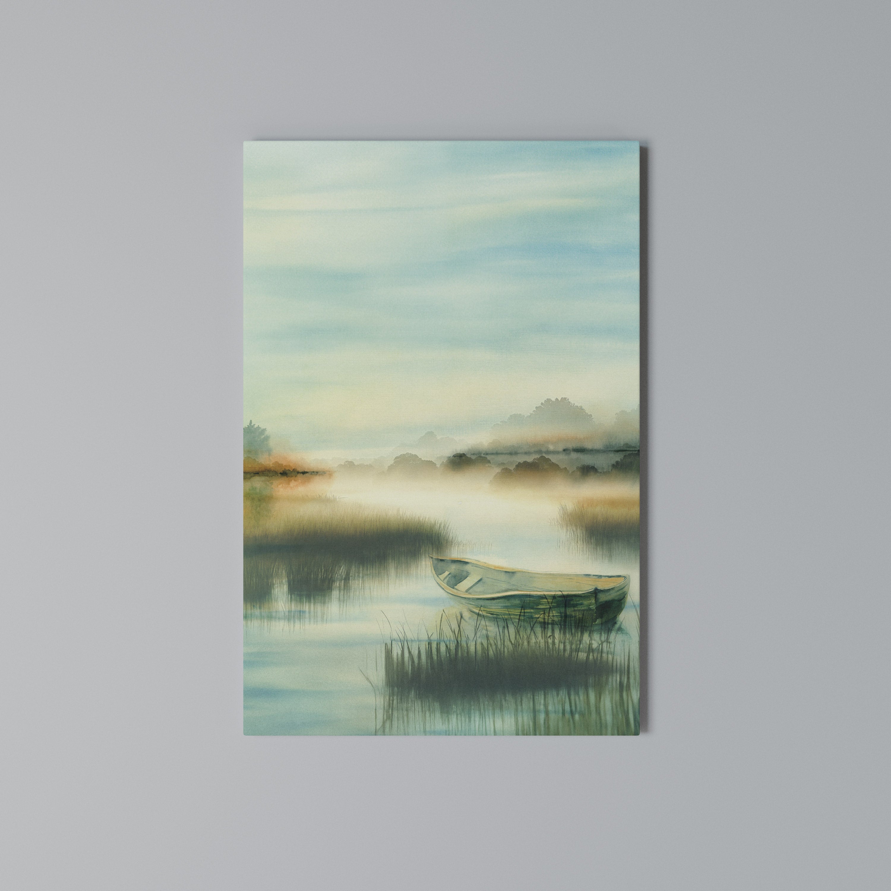 MORNING BY THE LAKE Cuadro en lienzo vertical