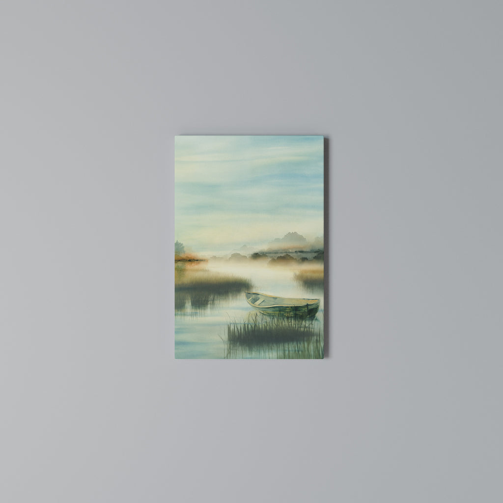 MORNING BY THE LAKE Vertical Canvas Print