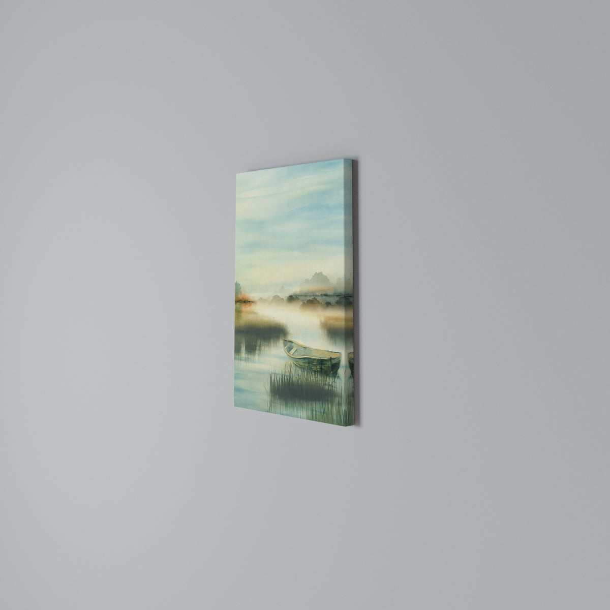 MORNING BY THE LAKE Vertical Canvas Print