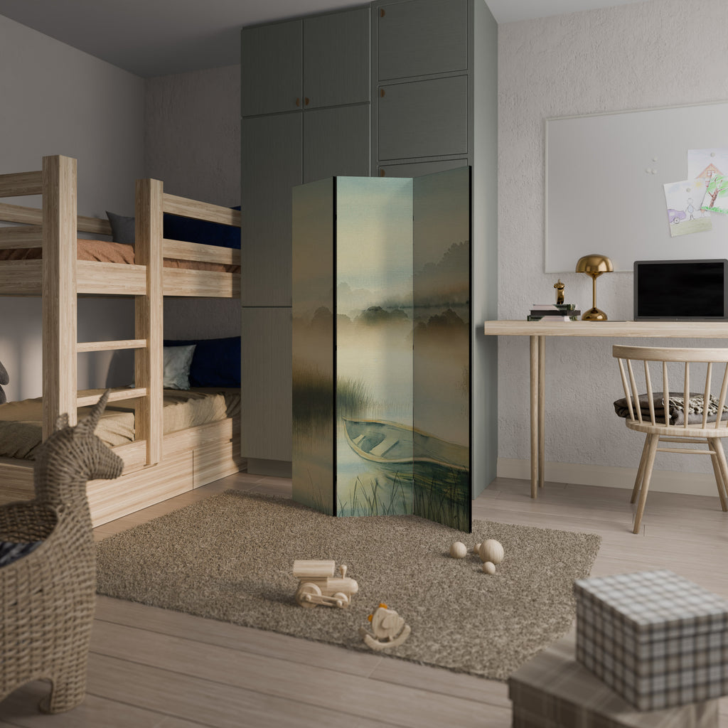 MORNING BY THE LAKE Dekorativ rumsavdelare – 3 paneler