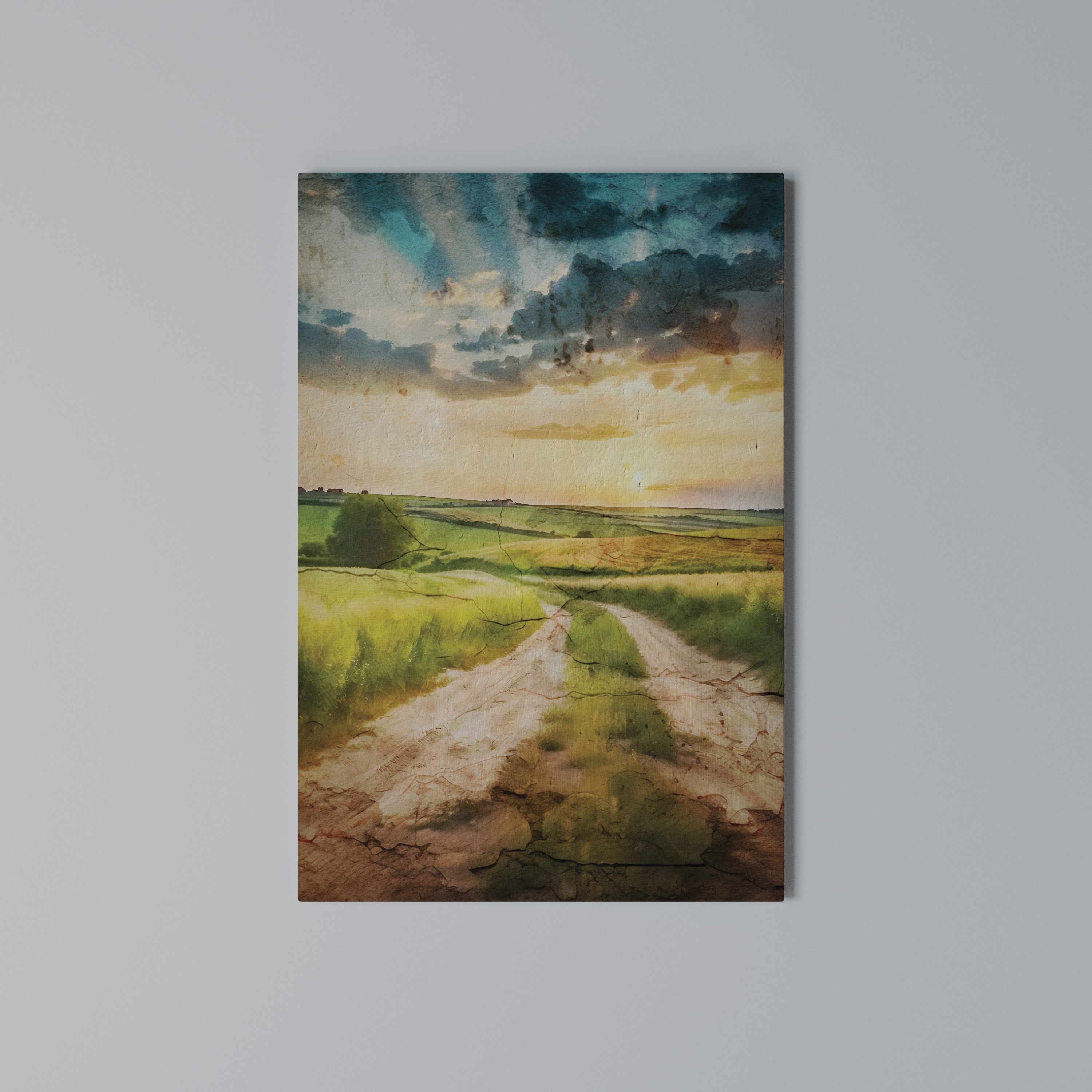 SUNSET PATH Cuadro en lienzo vertical