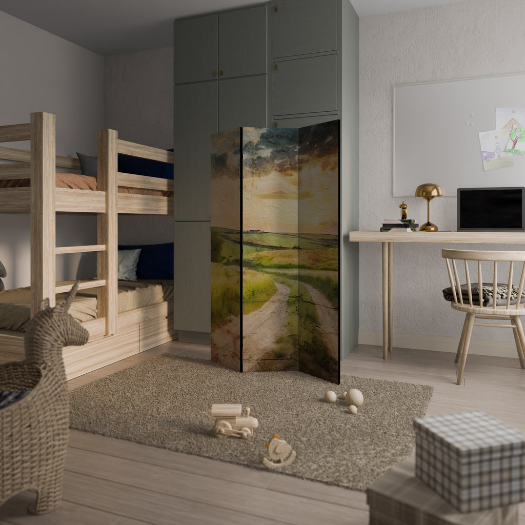 SUNSET PATH Dekorativ rumsavdelare – 3 paneler