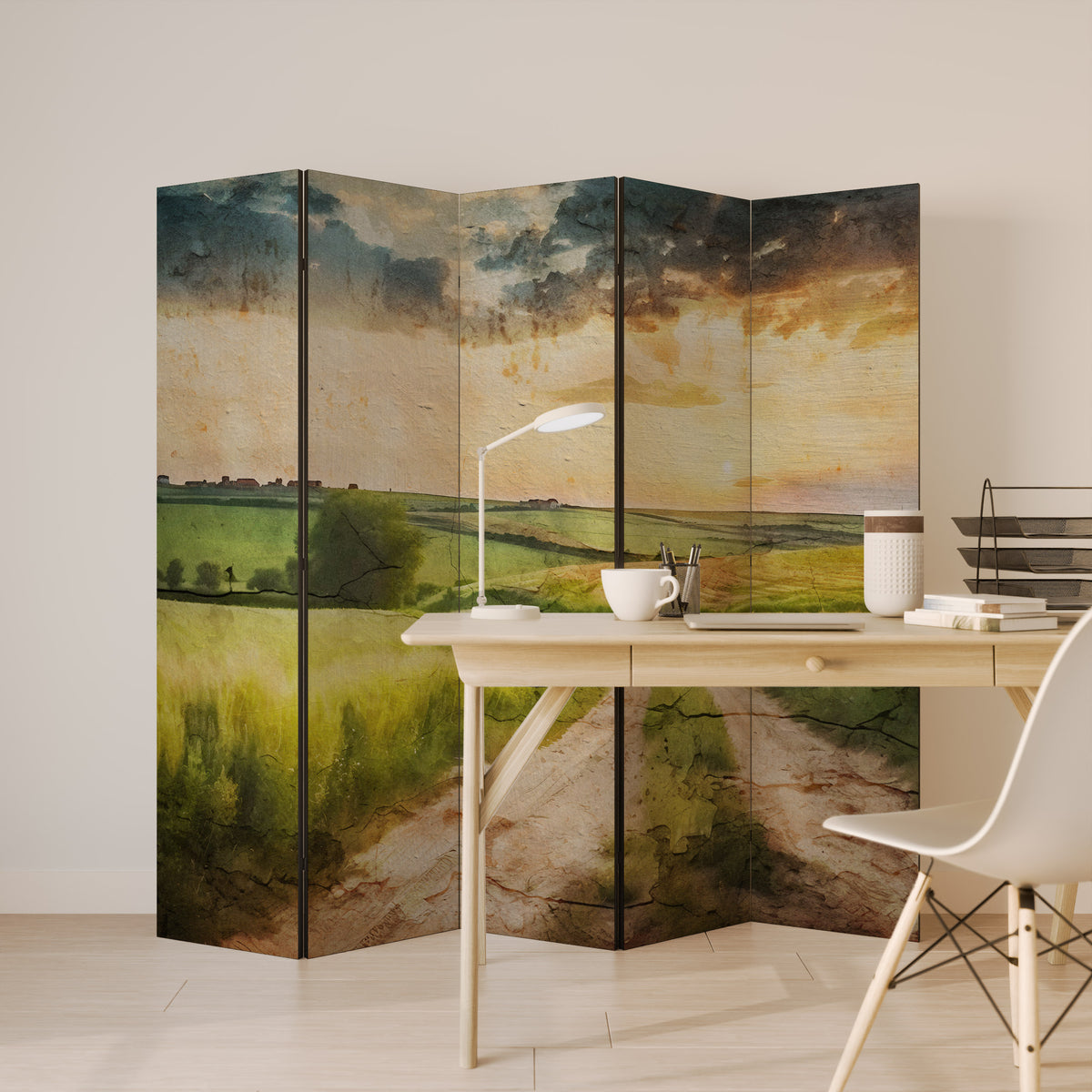 SUNSET PATH 5-Panel Room Divider