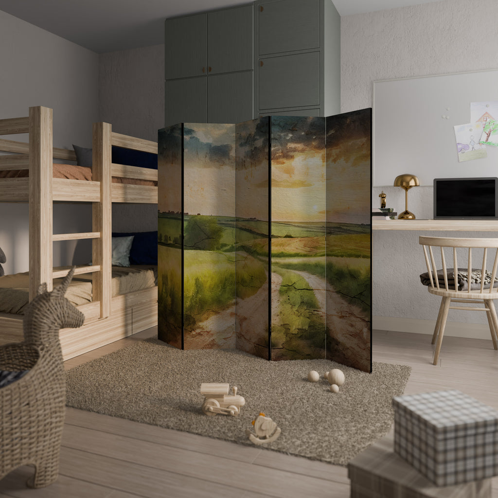 SUNSET PATH Dekorativ rumsavdelare – 5 paneler