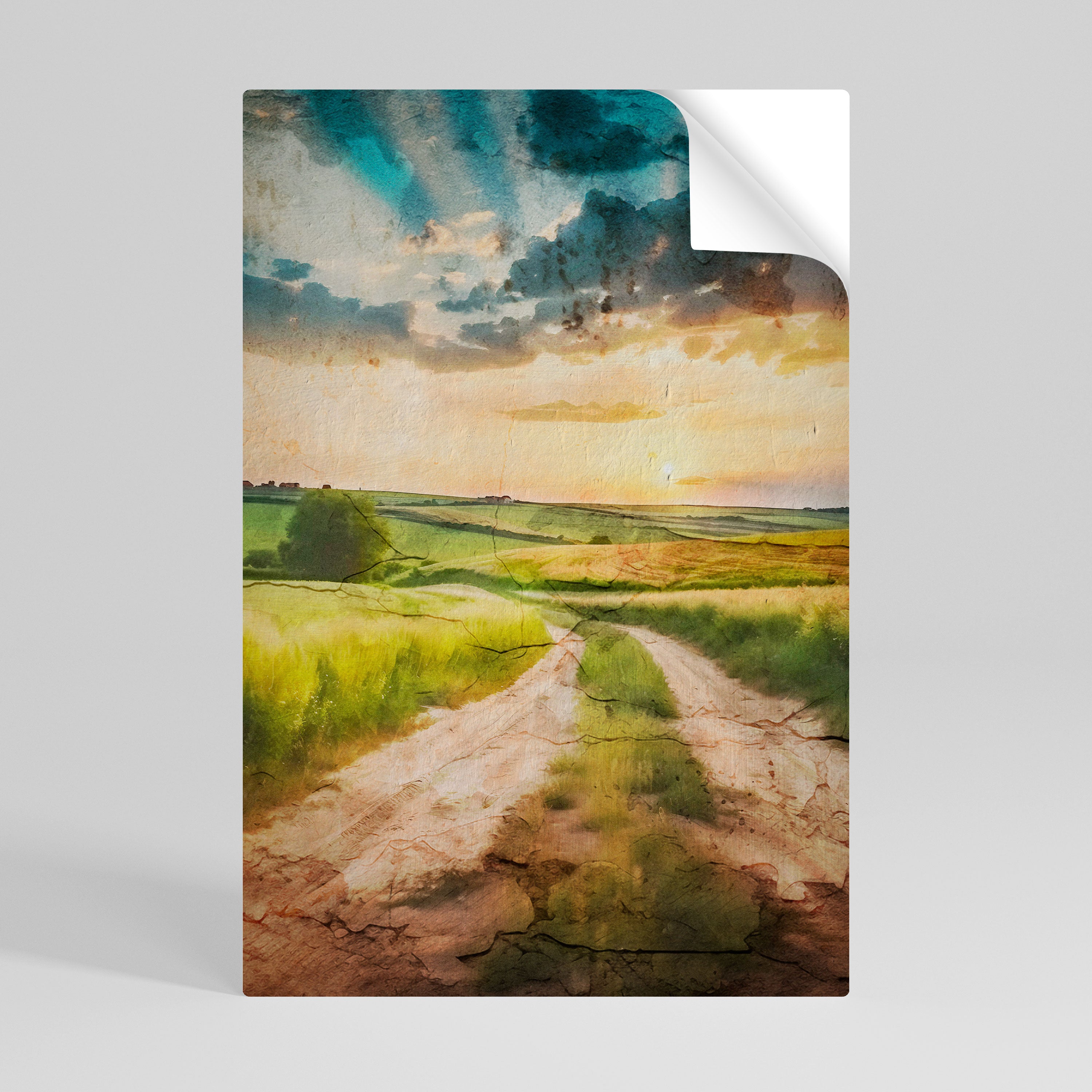 SUNSET PATH Selbstklebendes Poster - Hochformat