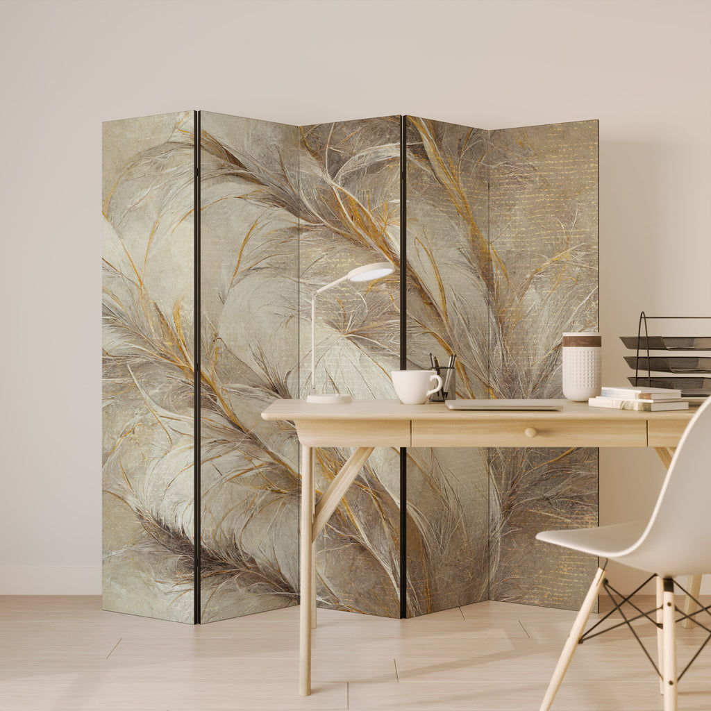 SOFT PLUMAGE 5-Panel Room Divider