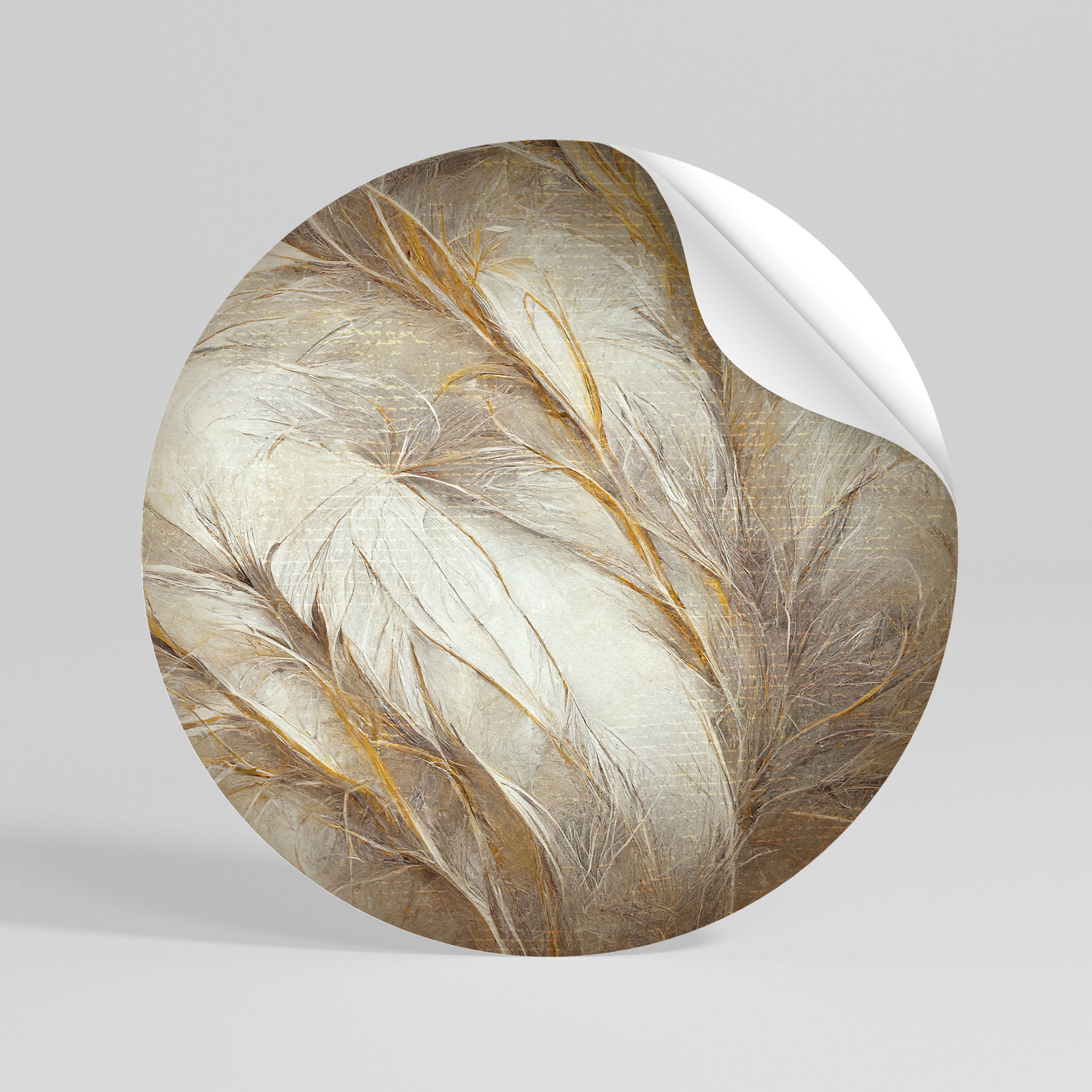 SOFT PLUMAGE Peel and Stick Round Sticker