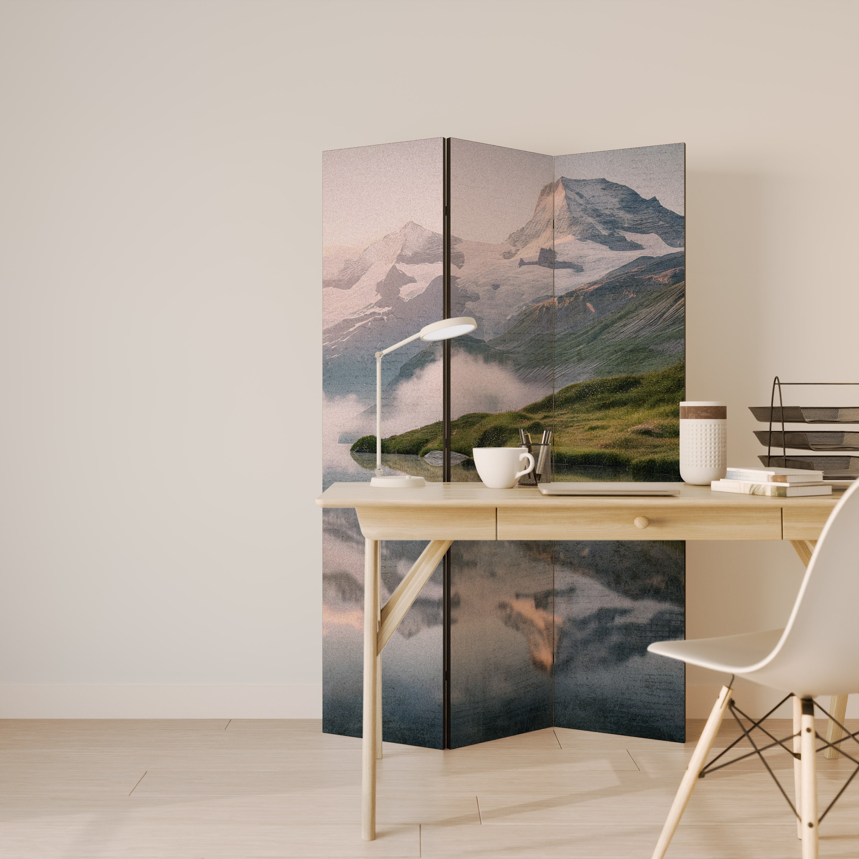 FOGGY HORIZON 3-Panel Room Divider