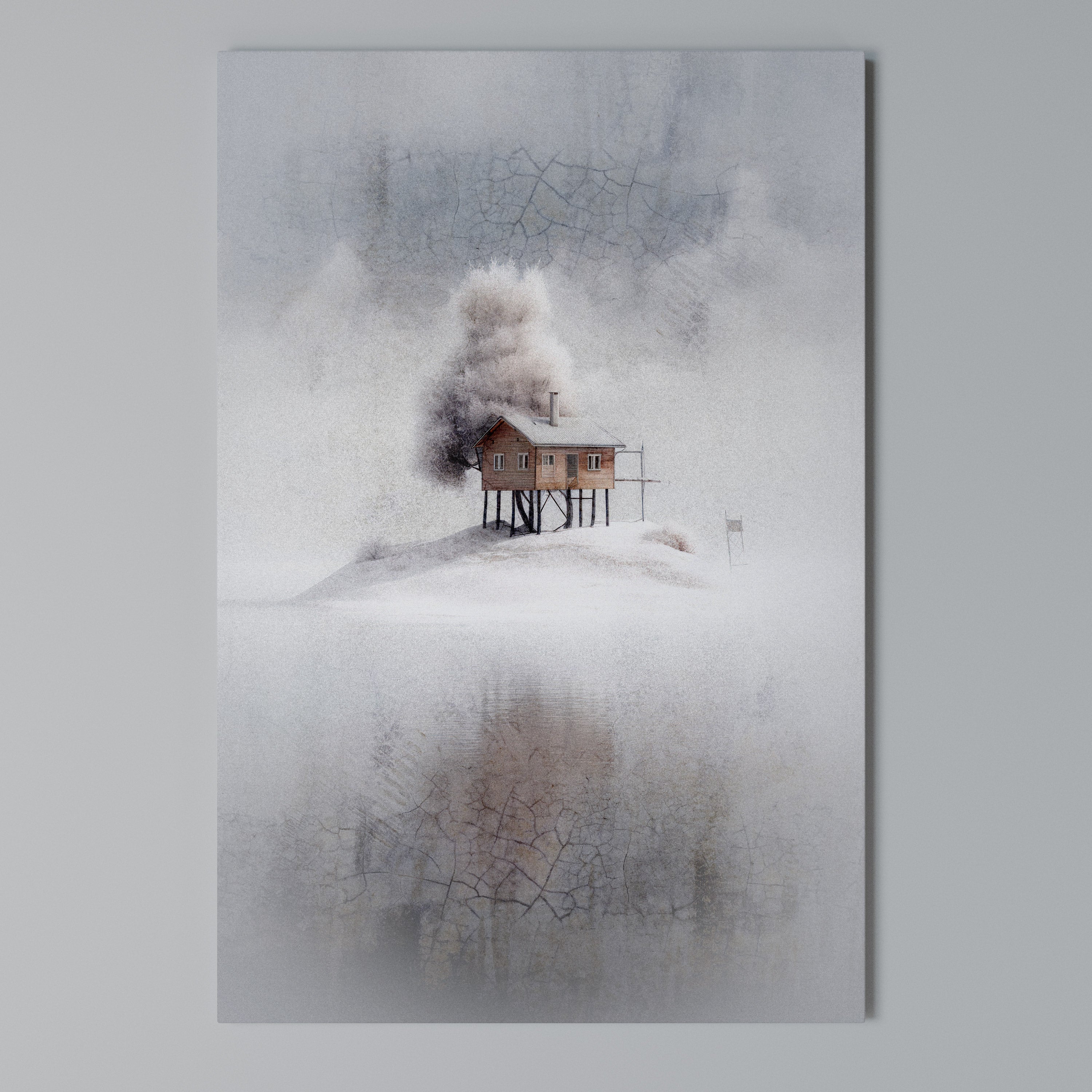 SILENT CABIN Cuadro en lienzo vertical